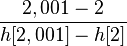 \frac{2,001-2}{h[2,001]-h[2]}