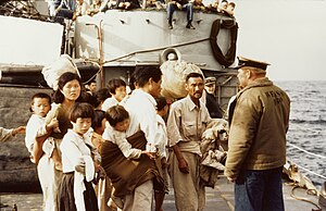 Korean War refugees aboard USS Weiss (APD-135), 16 September 1952 (80-G-K-14209).jpg